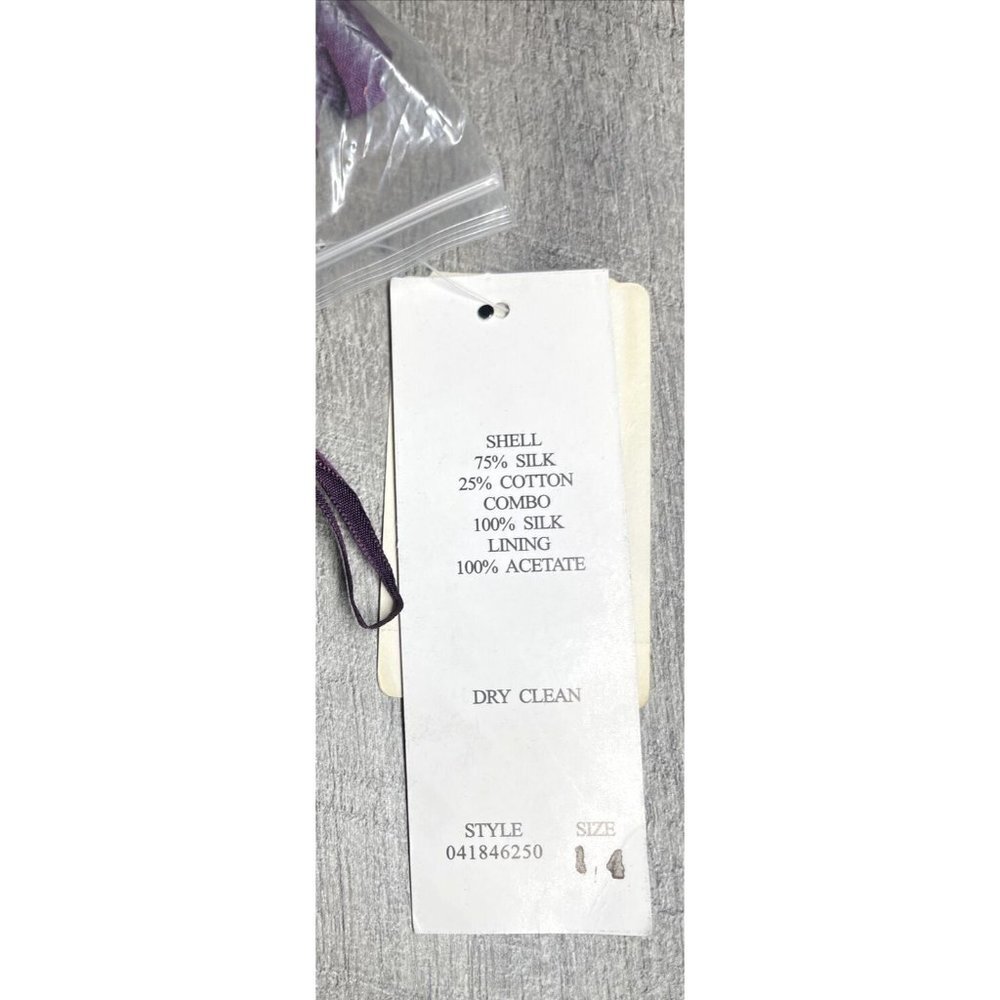 Adrianna Papell Cocktail Dress Womens 14‎ Purple Silk Sleeveless Bow Mini NEW - Picture 5 of 12